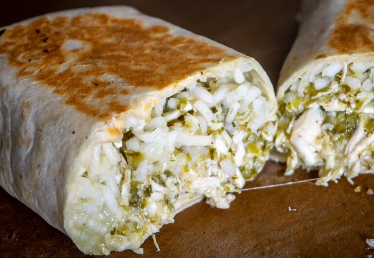 Chicken Chile Verde Burritos Mexican Please