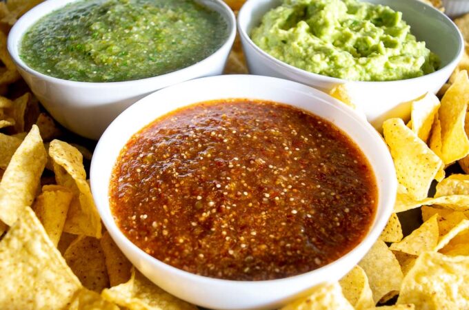 Need some munchers for a crew?  Here's the tastiest way to make your own Salsa and Guacamole for 10-20 people. 