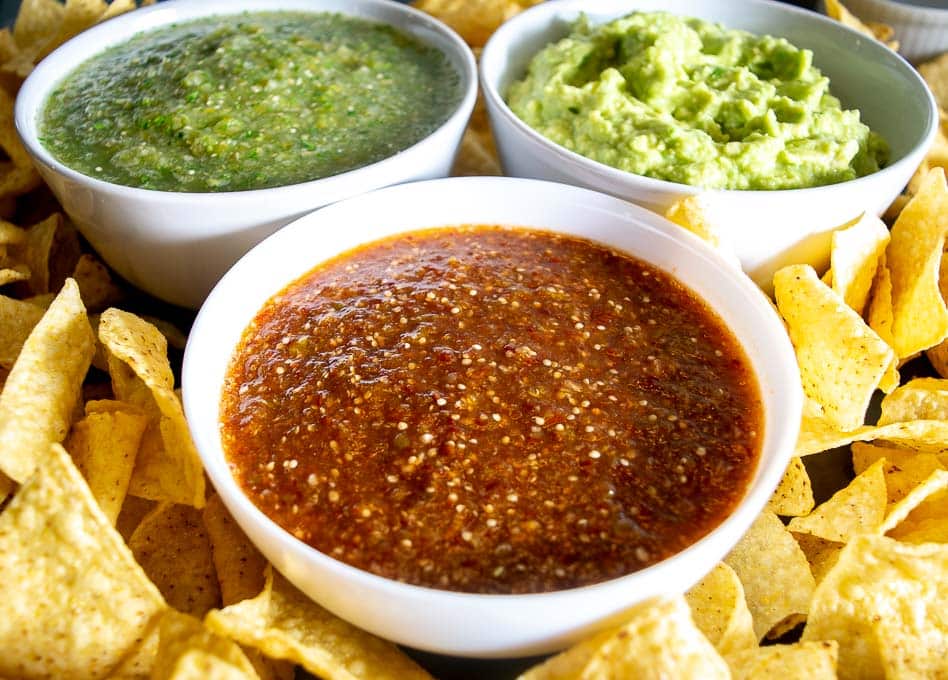 Need some munchers for a crew?  Here's the tastiest way to make your own Salsa and Guacamole for 10-20 people. 