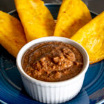 Quick Bean Dipi served with crispy corn tortillas