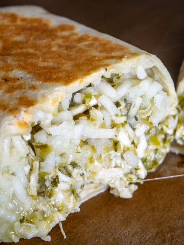 Chicken Chile Verde Burritos Mexican Please