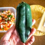 Here's an easy, delicious meal I make on a regular basis: Quick Poblano Soup with mini Pico Quesadillas