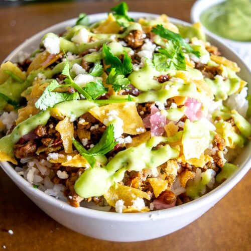 Quick Ground Beef Bowl | Mexican Please
