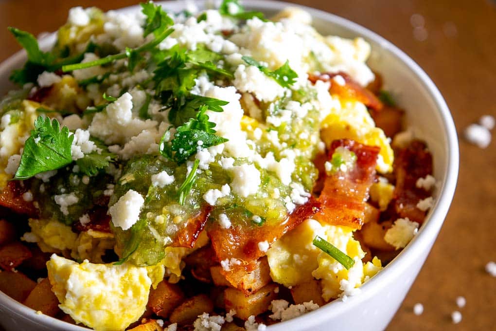 Closeup of the Breakfast Burrito Bowls