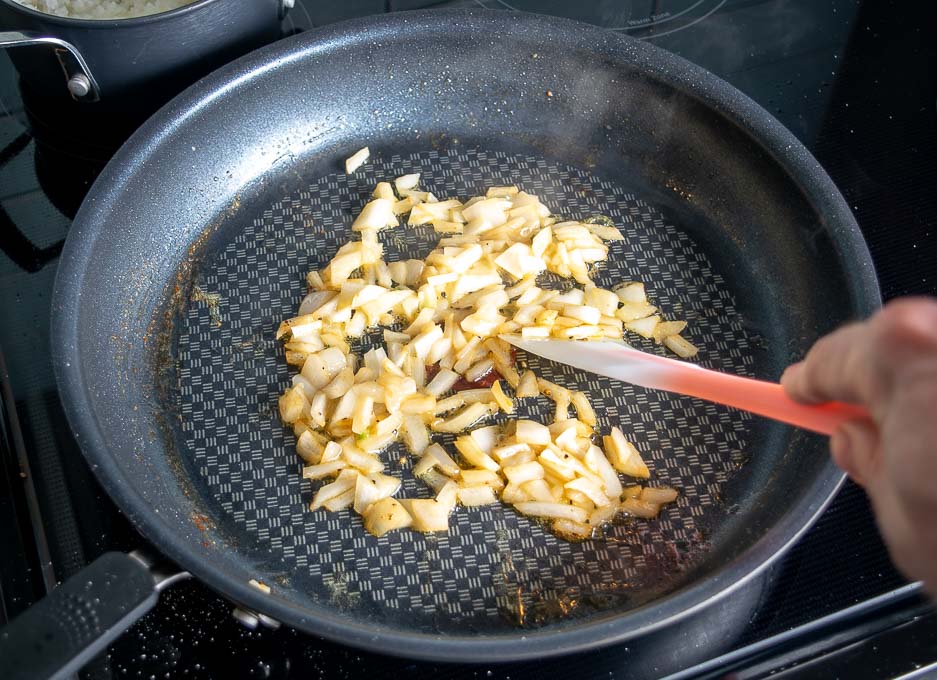 Cooking the onion in some additional butter