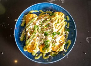 Fridge Enchiladas are a great way to make quick, satisfying meals using leftovers. I drenched this batch in Salsa de Aguacate and they were delicious!