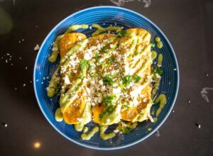 Fridge Enchiladas are a great way to make quick, satisfying meals using leftovers. I drenched this batch in Salsa de Aguacate and they were delicious!