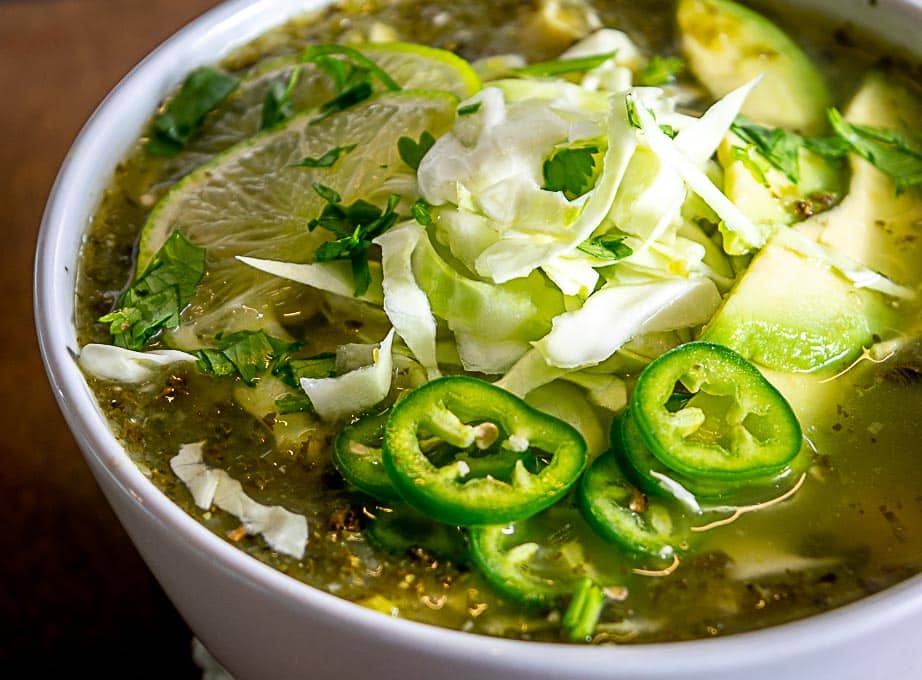 Here's a great way to make a batch of Vegetarian Pozole Verde. So good!!