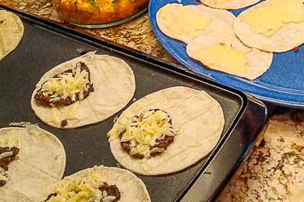 Flat top grill to crisp up the tortillas