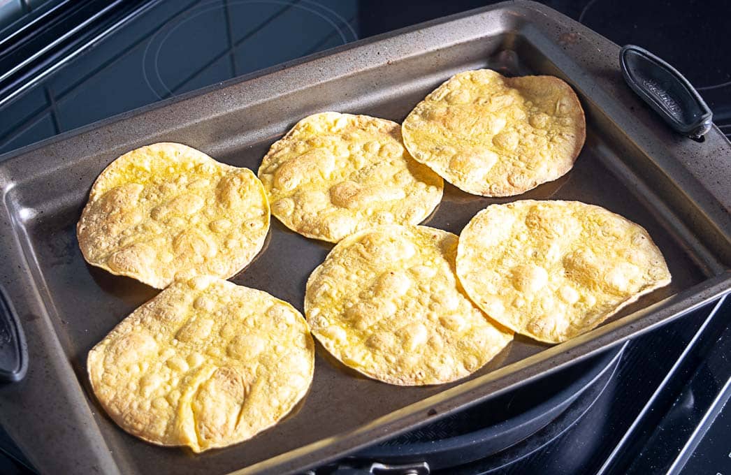 Homemade baked tostada shells