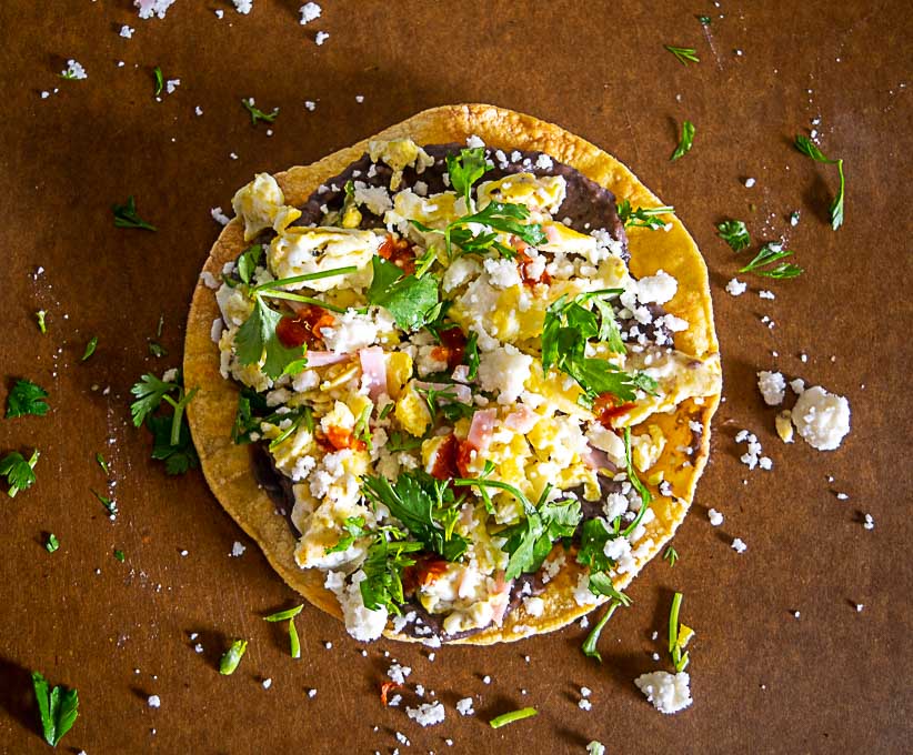 Quick Bean and Egg Tostadas