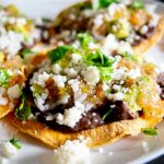 Closeup of the Bean and Rice Tostadas