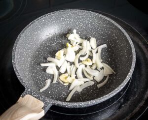 Cooking some onion and garlic in a glug of oil