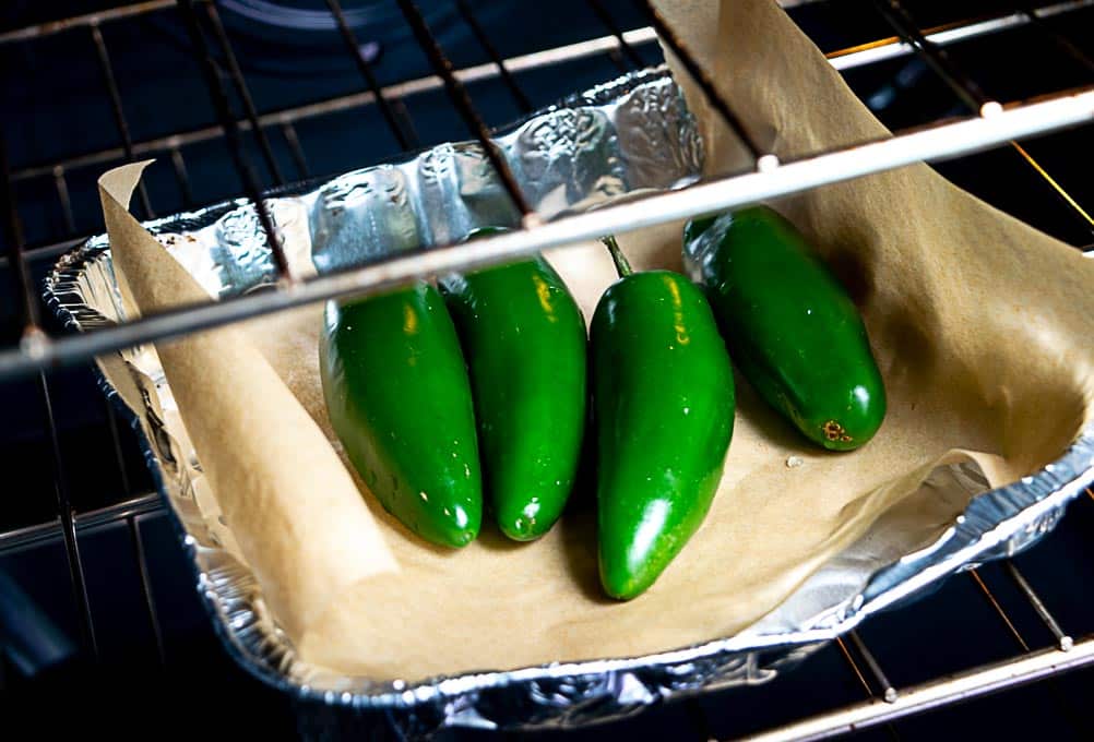 Roasting jalapenos in the oven at 400F