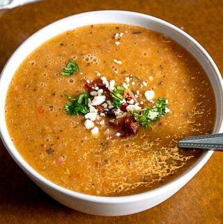 Closeup of Peruano bean soup