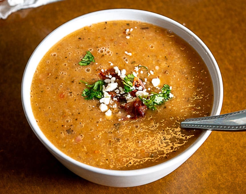 Closeup of Peruano bean soup